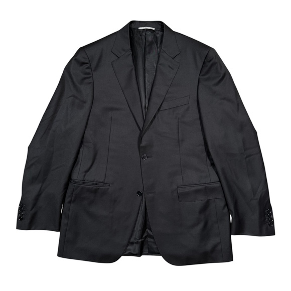 Canali 1934 Black Wool 2 Btn Double Vented Blazer Jacket Mens US 42 L - Picture 1 of 13